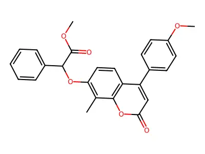 methyl {[4-(4-methoxyphenyl)-8-methyl-2-oxo-2H-chromen-7-yl]oxy}(phenyl)acetate structure