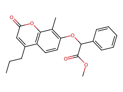 Methyl 2-(8-methyl-2-oxo-4-propylchromen-7-yl)oxy-2-phenylacetate structure