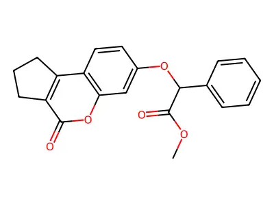 Methyl [(4-oxo-1,2,3,4-tetrahydrocyclopenta[c]chromen-7-yl)oxy](phenyl)acetate structure