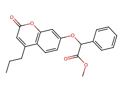 Methyl 2-(2-oxo-4-propylchromen-7-yl)oxy-2-phenylacetate structure