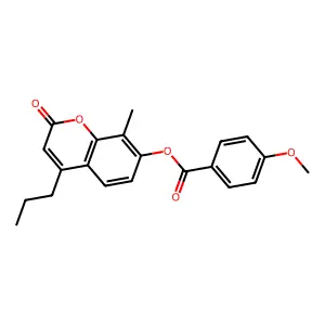 8-methyl-2-oxo-4-propyl-2H-chromen-7-yl 4-methoxybenzoate structure