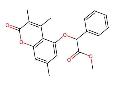 methyl phenyl[(3,4,7-trimethyl-2-oxo-2H-chromen-5-yl)oxy]acetate structure