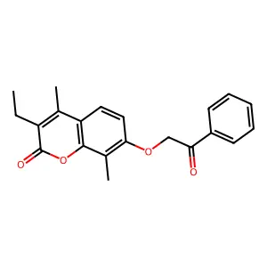 3-ethyl-4,8-dimethyl-7-(2-oxo-2-phenylethoxy)-2H-chromen-2-one structure