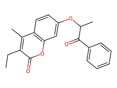 3-ethyl-4-methyl-7-(1-methyl-2-oxo-2-phenylethoxy)-2H-chromen-2-one structure