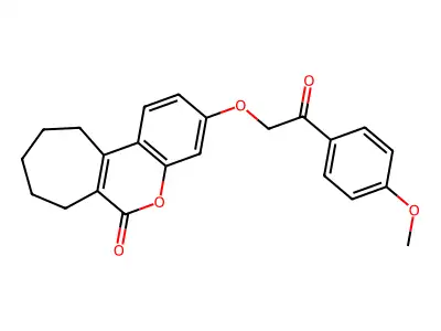 3-[2-(4-methoxyphenyl)-2-oxoethoxy]-8,9,10,11-tetrahydrocyclohepta[c]chromen-6(7H)-one structure
