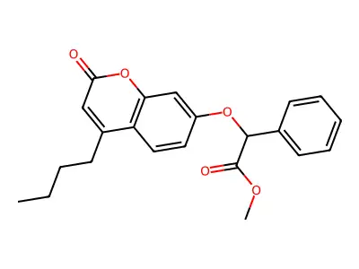 Methyl 2-(4-butyl-2-oxochromen-7-yl)oxy-2-phenylacetate structure