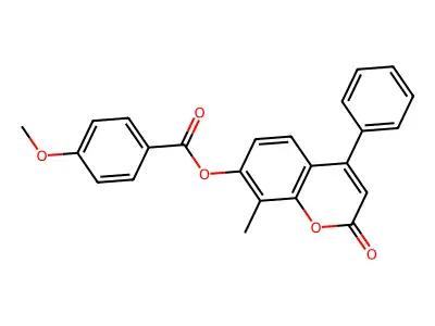 8-methyl-2-oxo-4-phenyl-2H-chromen-7-yl 4-methoxybenzoate structure