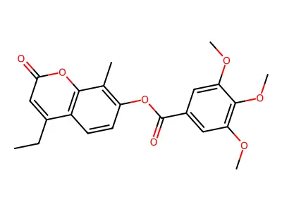 4-ethyl-8-methyl-2-oxo-2H-chromen-7-yl 3,4,5-trimethoxybenzoate structure