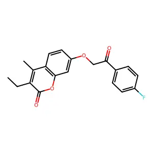 3-ethyl-7-[2-(4-fluorophenyl)-2-oxoethoxy]-4-methyl-2H-chromen-2-one structure