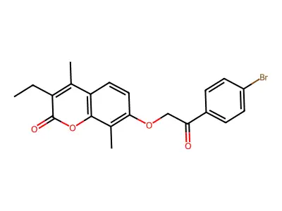 7-[2-(4-bromophenyl)-2-oxoethoxy]-3-ethyl-4,8-dimethyl-2H-chromen-2-one structure
