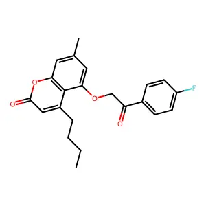 4-butyl-5-[2-(4-fluorophenyl)-2-oxoethoxy]-7-methyl-2H-chromen-2-one structure