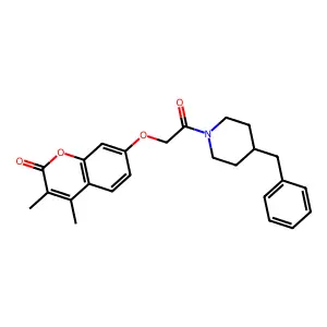 7-[2-(4-benzylpiperidin-1-yl)-2-oxoethoxy]-3,4-dimethyl-2H-chromen-2-one structure