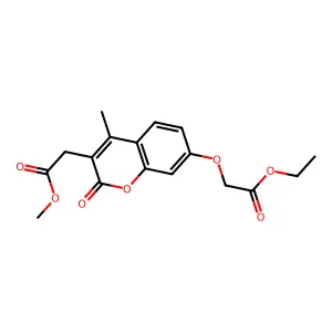 methyl [7-(2-ethoxy-2-oxoethoxy)-4-methyl-2-oxo-2H-chromen-3-yl]acetate structure