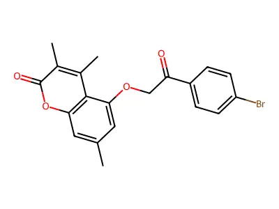 5-[2-(4-bromophenyl)-2-oxoethoxy]-3,4,7-trimethyl-2H-chromen-2-one structure