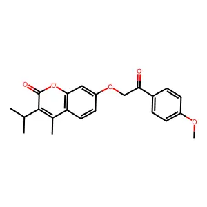 7-[2-(4-methoxyphenyl)-2-oxoethoxy]-4-methyl-3-(propan-2-yl)-2H-chromen-2-one structure