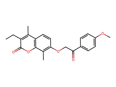 3-ethyl-7-[2-(4-methoxyphenyl)-2-oxoethoxy]-4,8-dimethyl-2H-chromen-2-one structure