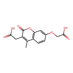 2-[7-(Carboxymethoxy)-4-methyl-2-oxo-1-benzopyran-3-yl]acetic acid structure