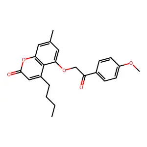 4-butyl-5-[2-(4-methoxyphenyl)-2-oxoethoxy]-7-methyl-2H-chromen-2-one structure