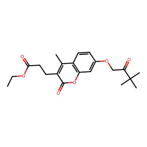ethyl 3-[7-(3,3-dimethyl-2-oxobutoxy)-4-methyl-2-oxo-2H-chromen-3-yl]propanoate structure