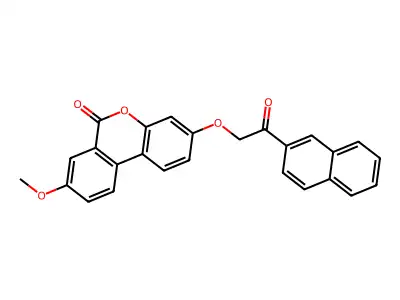 8-methoxy-3-[2-(2-naphthyl)-2-oxoethoxy]-6H-benzo[c]chromen-6-one structure