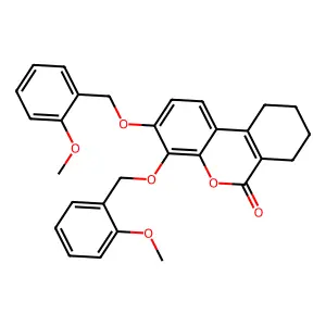 3,4-bis[(2-methoxybenzyl)oxy]-7,8,9,10-tetrahydro-6H-benzo[c]chromen-6-one structure
