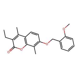 3-ethyl-7-[(2-methoxybenzyl)oxy]-4,8-dimethyl-2H-chromen-2-one structure
