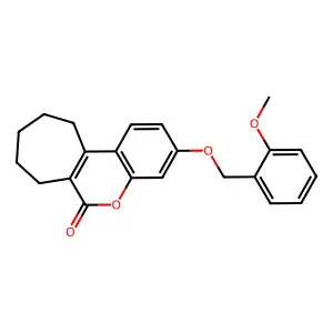 3-[(2-methoxybenzyl)oxy]-8,9,10,11-tetrahydrocyclohepta[c]chromen-6(7H)-one structure