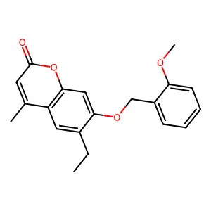 6-ethyl-7-[(2-methoxybenzyl)oxy]-4-methyl-2H-chromen-2-one structure