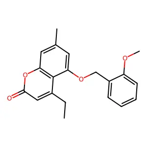 4-ethyl-5-[(2-methoxybenzyl)oxy]-7-methyl-2H-chromen-2-one structure