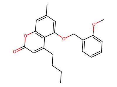4-butyl-5-[(2-methoxybenzyl)oxy]-7-methyl-2H-chromen-2-one structure
