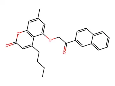 4-butyl-7-methyl-5-[2-(2-naphthyl)-2-oxoethoxy]-2H-chromen-2-one structure