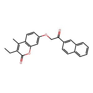 3-ethyl-4-methyl-7-[2-(2-naphthyl)-2-oxoethoxy]-2H-chromen-2-one structure