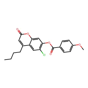 4-butyl-6-chloro-2-oxo-2H-chromen-7-yl 4-methoxybenzoate structure