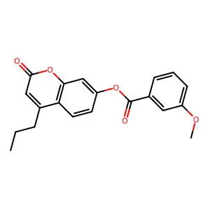 2-oxo-4-propyl-2H-chromen-7-yl 3-methoxybenzoate structure