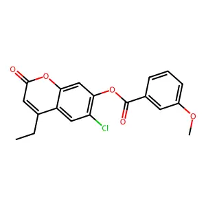 6-chloro-4-ethyl-2-oxo-2H-chromen-7-yl 3-methoxybenzoate structure