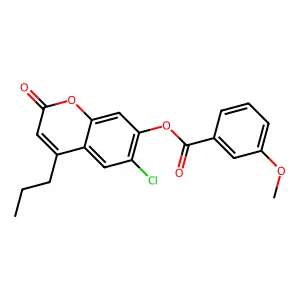 6-chloro-2-oxo-4-propyl-2H-chromen-7-yl 3-methoxybenzoate structure