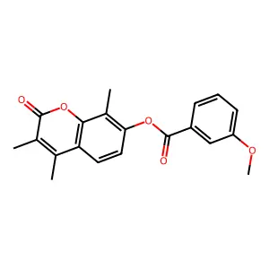 3,4,8-trimethyl-2-oxo-2H-chromen-7-yl 3-methoxybenzoate structure