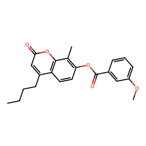 4-butyl-8-methyl-2-oxo-2H-chromen-7-yl 3-methoxybenzoate structure