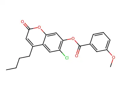 4-butyl-6-chloro-2-oxo-2H-chromen-7-yl 3-methoxybenzoate structure