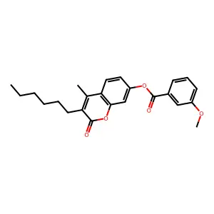 3-hexyl-4-methyl-2-oxo-2H-chromen-7-yl 3-methoxybenzoate structure