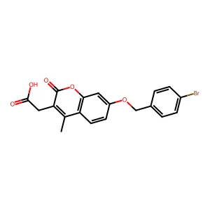 2-[7-[(4-Bromophenyl)methoxy]-4-methyl-2-oxochromen-3-yl]acetic acid structure