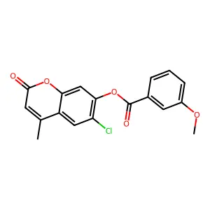 6-chloro-4-methyl-2-oxo-2H-chromen-7-yl 3-methoxybenzoate structure