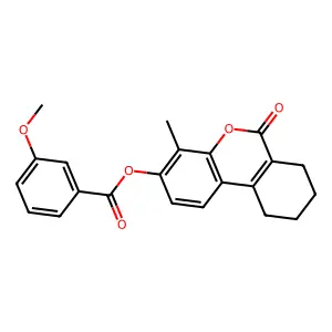 4-methyl-6-oxo-7,8,9,10-tetrahydro-6H-benzo[c]chromen-3-yl 3-methoxybenzoate structure