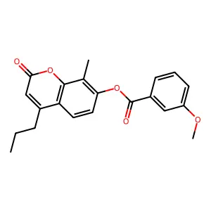 8-methyl-2-oxo-4-propyl-2H-chromen-7-yl 3-methoxybenzoate structure