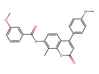 4-(4-methoxyphenyl)-8-methyl-2-oxo-2H-chromen-7-yl 3-methoxybenzoate structure