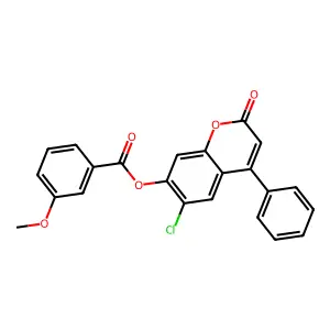 6-chloro-2-oxo-4-phenyl-2H-chromen-7-yl 3-methoxybenzoate structure