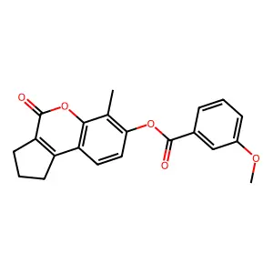 6-Methyl-4-oxo-1,2,3,4-tetrahydrocyclopenta[c]chromen-7-yl 3-methoxybenzoate structure