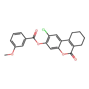 2-chloro-6-oxo-7,8,9,10-tetrahydro-6H-benzo[c]chromen-3-yl 3-methoxybenzoate structure