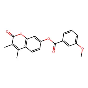 3,4-dimethyl-2-oxo-2H-chromen-7-yl 3-methoxybenzoate structure