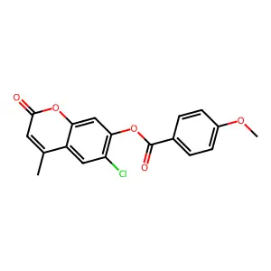 6-chloro-4-methyl-2-oxo-2H-chromen-7-yl 4-methoxybenzoate structure